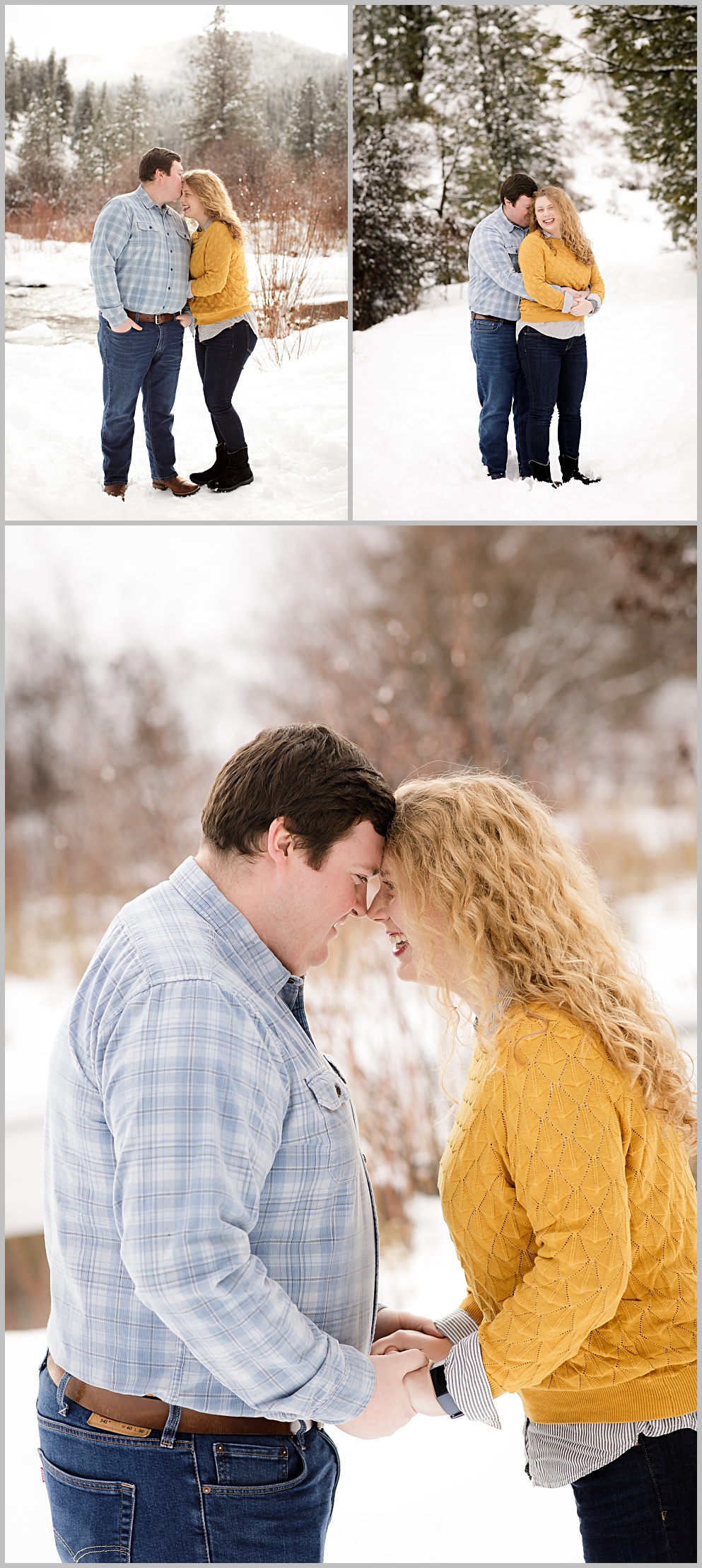 Snowy winter engagement shoot