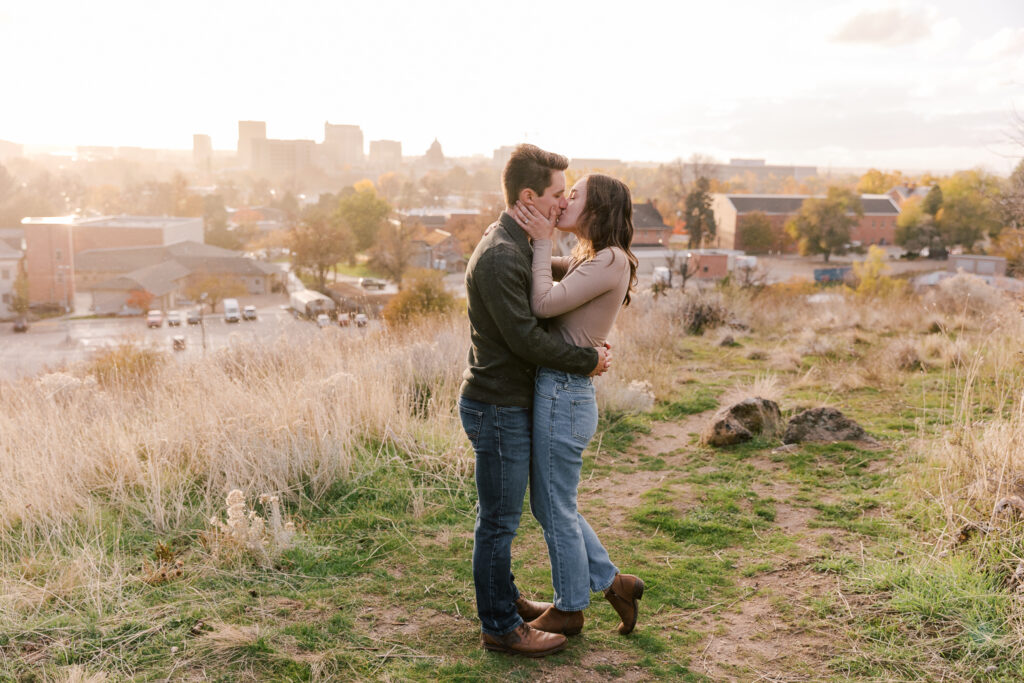 Downtown Fall boise engagement session
