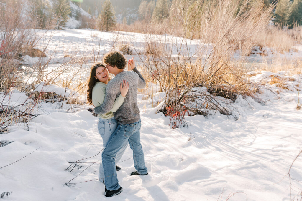 Idaho Winter Engagement Photos 